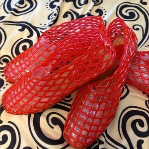 NEW- Jelly Sandals Round Toe Non-Slip Beach Ballerina Jellies Flats Shoes